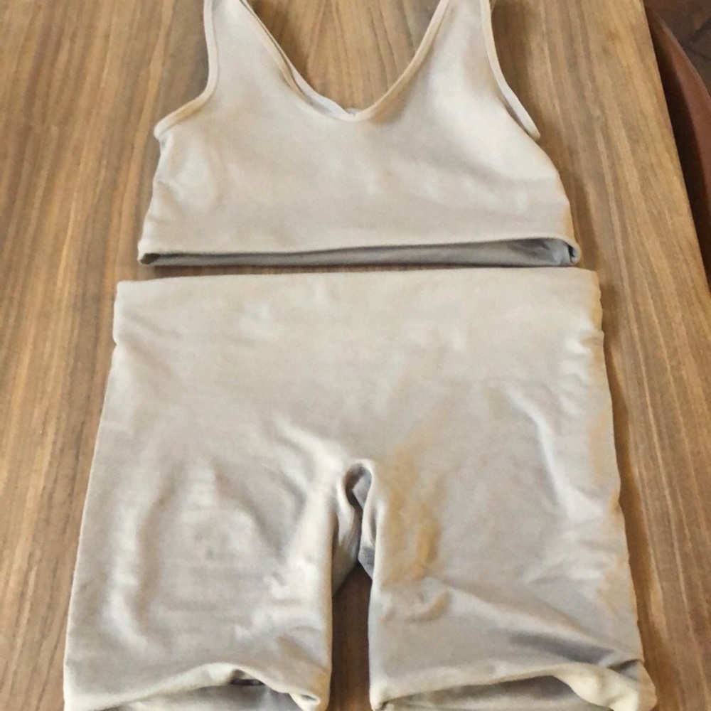 Crop top and biker shorts set